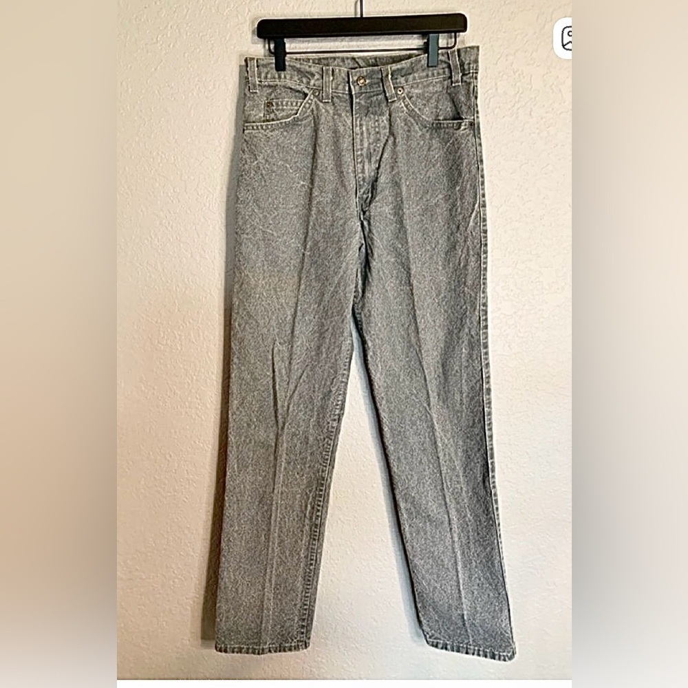 Vintage 80s  Levi's 6381E Gray Acid Wash Jeans W32 L32 Two Horse
